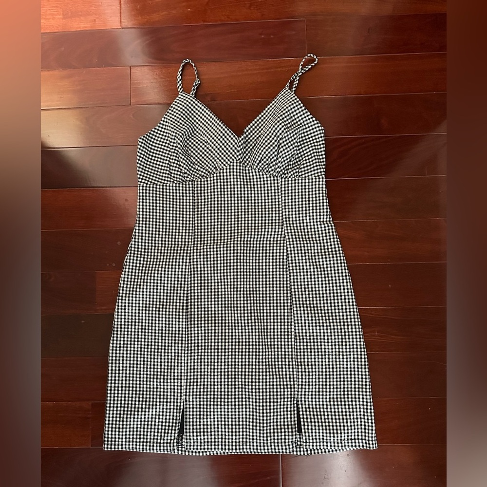 SO Goods Black White Gingham Delicate Straps Lined Dress Size 11 Juniors NWOT